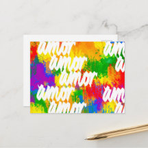 LGBT Rainbow-Pinselstriche Amor Kalligraphie P