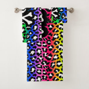 LGBT Rainbow Piratenflagge Leopard Print Badhandtuch Set