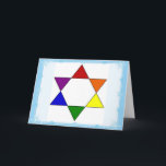 LGBT Rainbow Pride Jewish Star Chanukah Card Feiertagskarte<br><div class="desc">wünsche euren Lieben alles Gute auf Chanukah und immer!!</div>