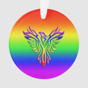 LGBT Rainbow Pride Phoenix Steigung, Prägung Ornament