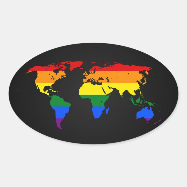 LGBT rainbow pride world map Stickers (Vorderseite)