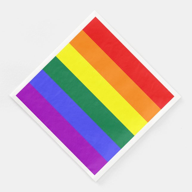 LGBT Rainbow Prilag Standard Dinner Napkin Serviette (Ecke)