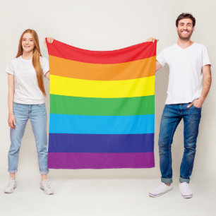Lgbt Rainbow Stripes Lgbt Fleecedecke