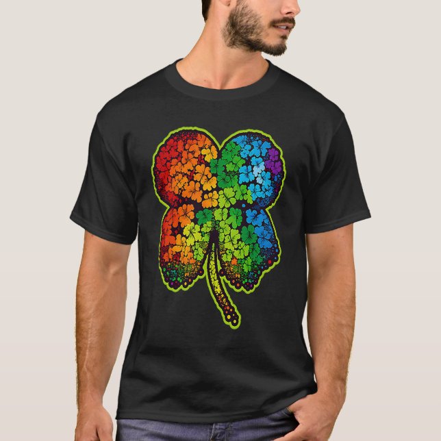 LGBT Rainbow Supporter Gay St Patricks Day T-Shirt (Vorderseite)