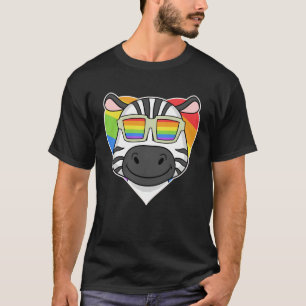 LGBT Rainbow Zebra Gay Pride LGBT Heart Animal T-Shirt