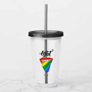 LGBT-Rainbow-Zunge Acryltrinkbecher