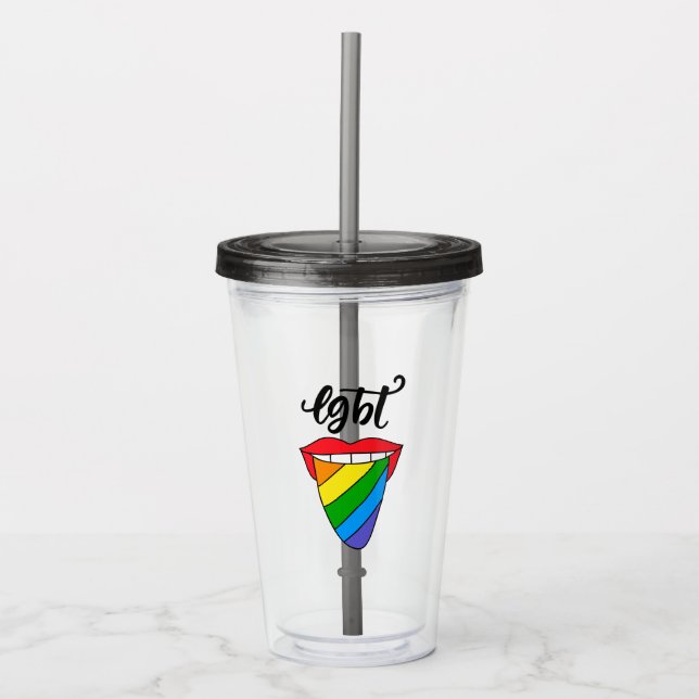 LGBT-Rainbow-Zunge Acryltrinkbecher
