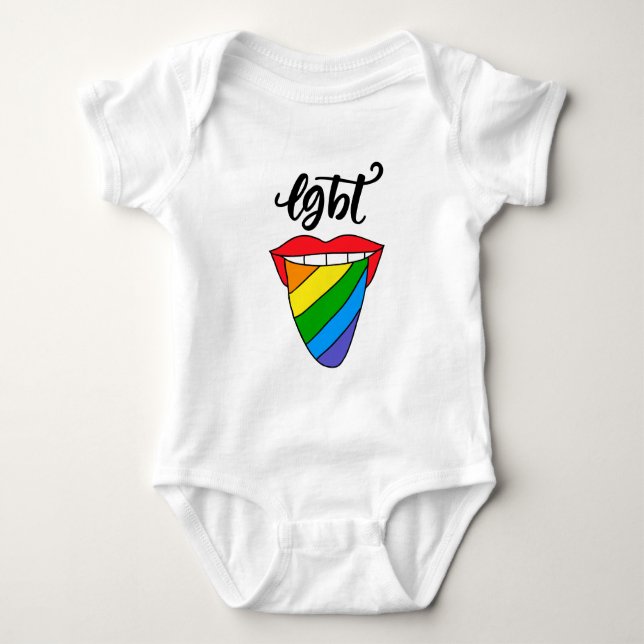 LGBT-Rainbow-Zunge Baby Strampler (Vorderseite)