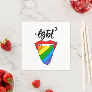 LGBT-Rainbow-Zunge Serviette