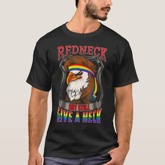 LGBT Redneck Land Süd LGBTQ Bald Eagl T-Shirt (Vorderseite)