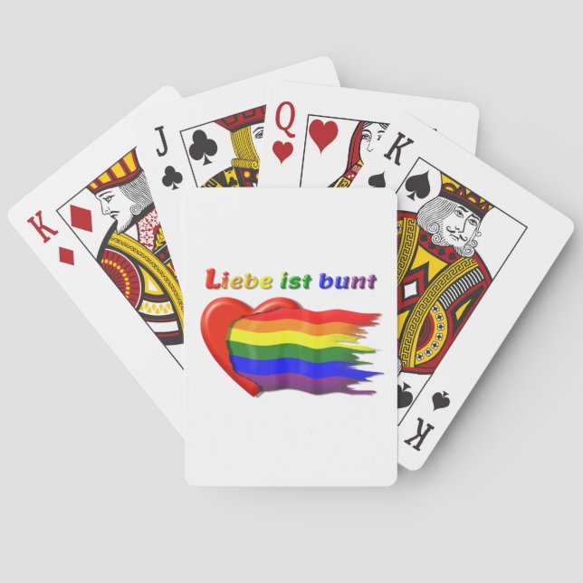 LGBT Regenbogen 2 - Love Spielkarten (Rückseite)