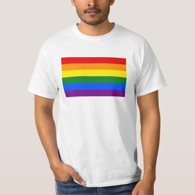 LGBT Regenbogen-Flagge T-Shirt (Vorderseite)