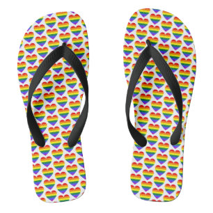 LGBT Regenbogen-Herz-Muster des Stolzes Schwuler Flip Flops