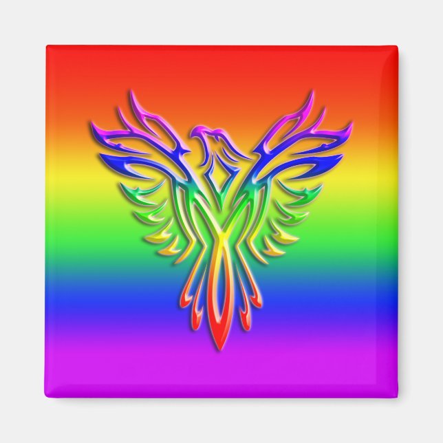 LGBT-Regenbogen-Pride Phoenix-Anstieg, Prägung Magnet (Vorne)