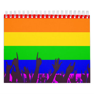 LGBT-Regenbogen-Regenbogenflagge mit Wellenschlag Kalender
