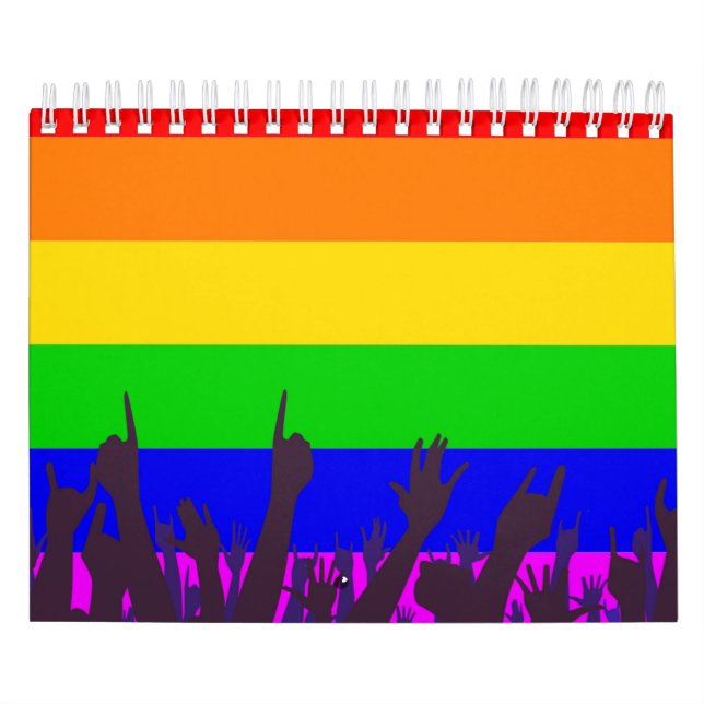 LGBT-Regenbogen-Regenbogenflagge mit Wellenschlag Kalender (Titelbild)