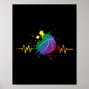 Lgbt Regenbogen Sketll Herzschlag Schwul Lesbisch  Poster