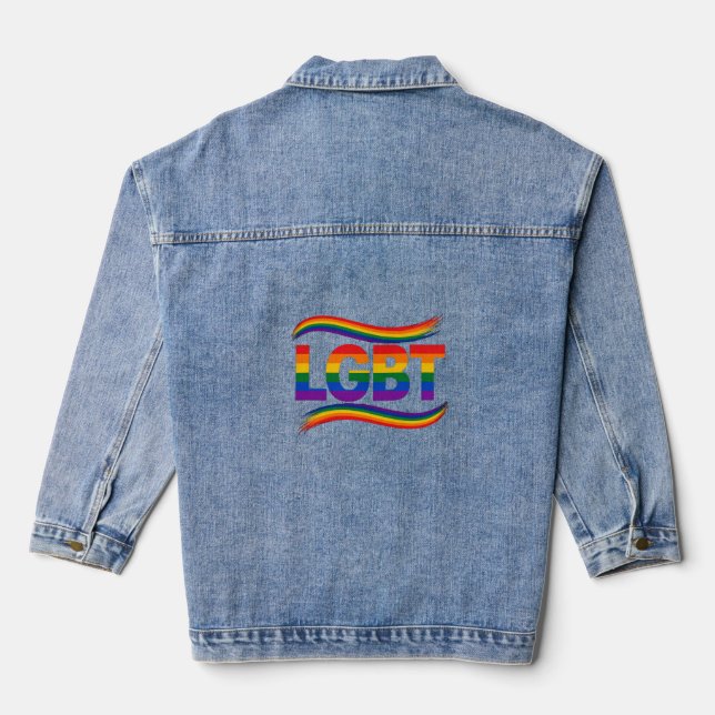LGBT Regenbogen-Stolz Jeansjacke (Rückseite)