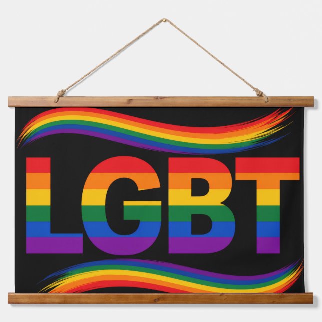 LGBT Regenbogen-Stolz Wandteppich Mit Holzrahmen (Vorne)
