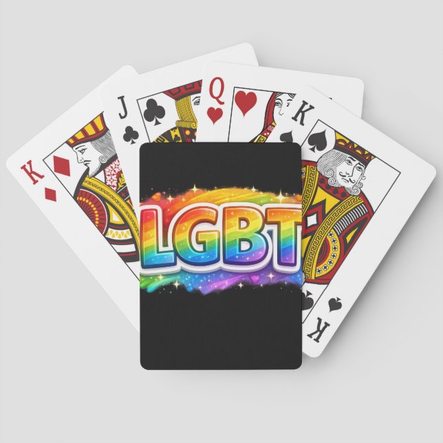 LGBT-Regenbogen-Typografie Spielkarten (Rückseite)
