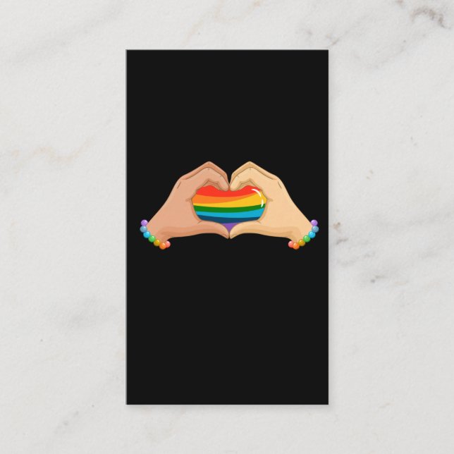LGBT-Regenbogenfahne Flag Handgriff Herz-Liebe Visitenkarte (Vorderseite)