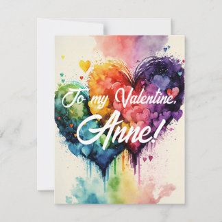 LGBT Regenbogenfarbene Herzen Valentins Tageskarte