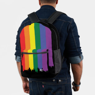 LGBT-Regenbogenfarbenflagge mit Text Bedruckter Rucksack