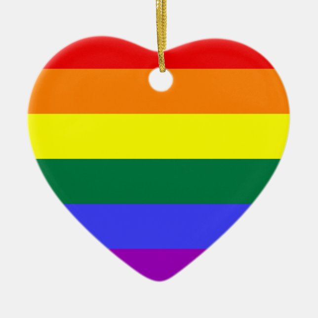 LGBT-Regenbogenflagge Keramik Ornament (Vorne)