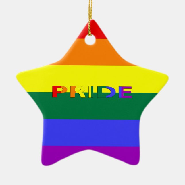 LGBT-Regenbogenflagge Keramikornament (Vorne)