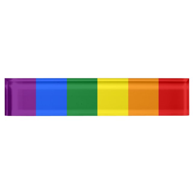 LGBT-Regenbogenflagge Namensplakette (Vorderseite)