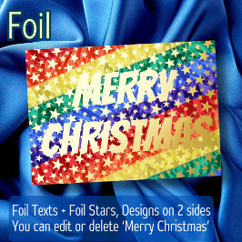 LGBT Regenbogenflagge Stern Frohe Weihnachten Mode Folien Feiertagskarte