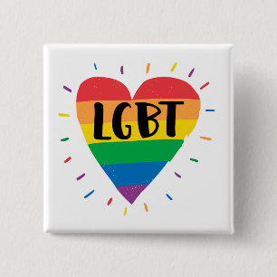 LGBT-Regenbogenherz Button