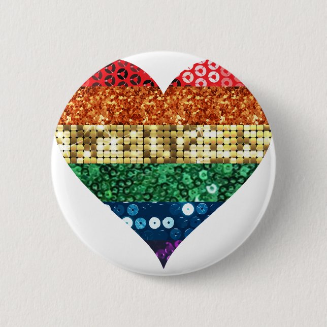 lgbt Regenbogenherz Button (Vorderseite)