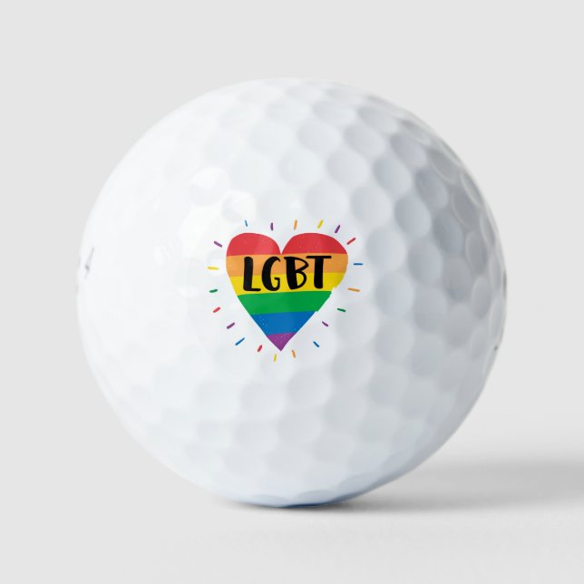 LGBT-Regenbogenherz Golfball (Vorderseite)