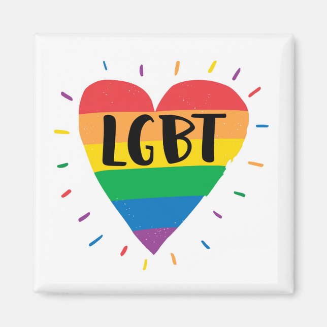 LGBT-Regenbogenherz Magnet (Vorne)
