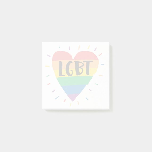 LGBT-Regenbogenherz Post-it Klebezettel (Vorderseite)