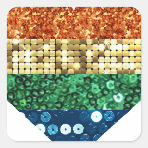 lgbt Regenbogenherz Quadratischer Aufkleber