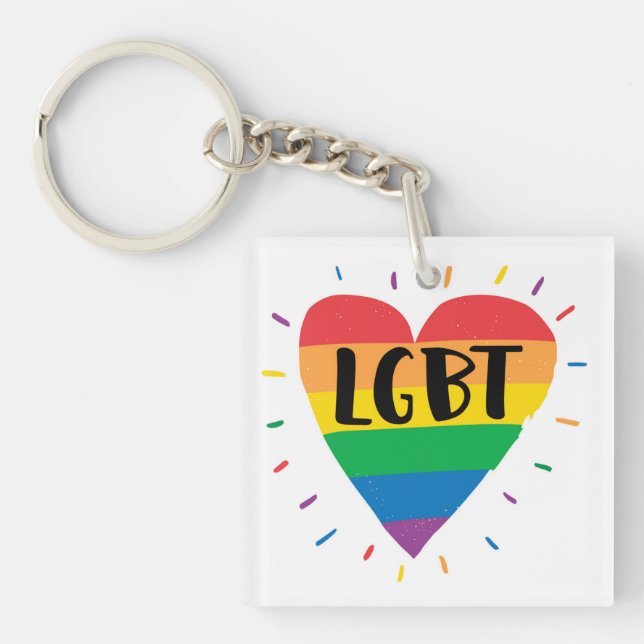 LGBT-Regenbogenherz Schlüsselanhänger (Vorderseite)