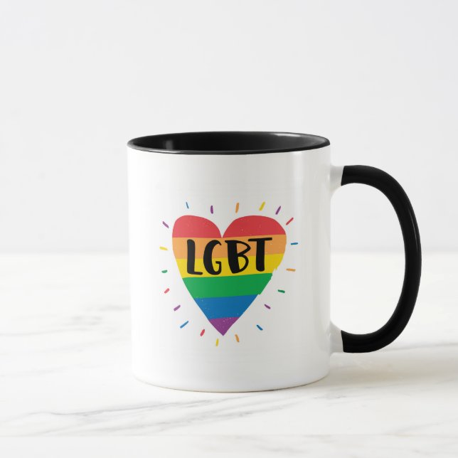 LGBT-Regenbogenherz Tasse (Rechts)