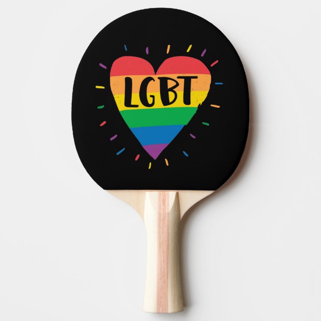 LGBT-Regenbogenherz Tischtennis Schläger (Vorderseite)
