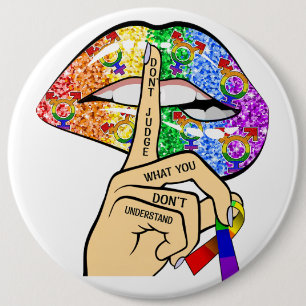 LGBT-Regenbogenlippen Button