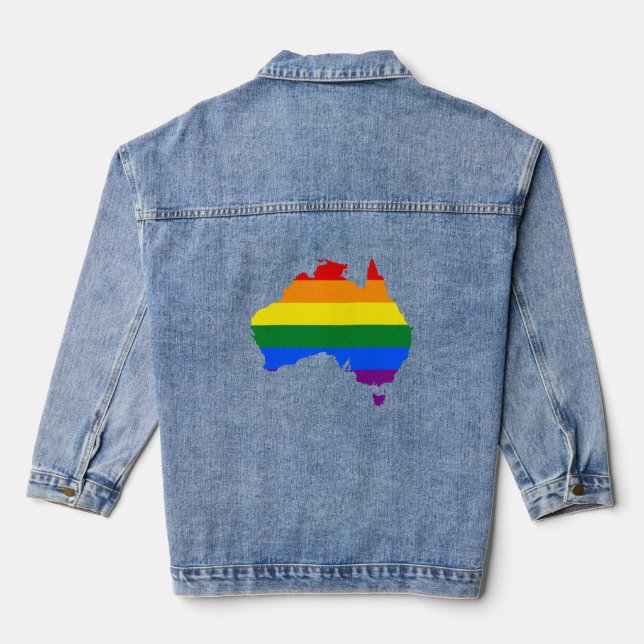 LGBT Regenbogenparkkarte Australiens Jeansjacke (Rückseite)