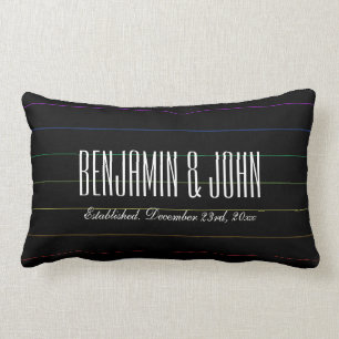 LGBT Regenbogenpinstripes-Name-Jahrestag Lendenkissen