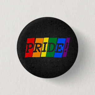 LGBT Regenbogenstolzschwarzknopf Button