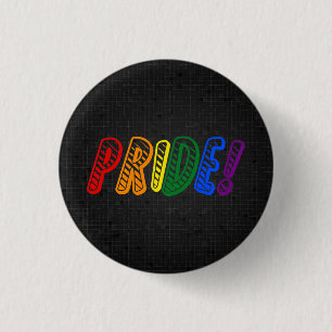 LGBT Regenbogenstolzschwarzknopf Button