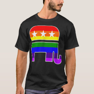 LGBT Republikanischer Elefantenflagge Konservativ T-Shirt