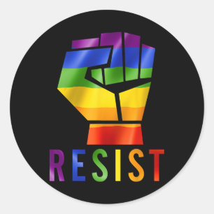 Lgbt Resist Gay Pride Lgbt Resist Pride Resist Runder Aufkleber