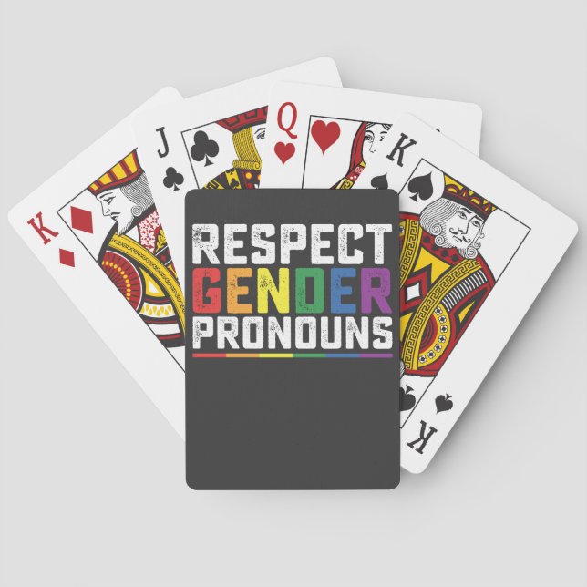 LGBT Respekt Geschlecht Pronouns Gay Lesbian Trans Spielkarten (Rückseite)