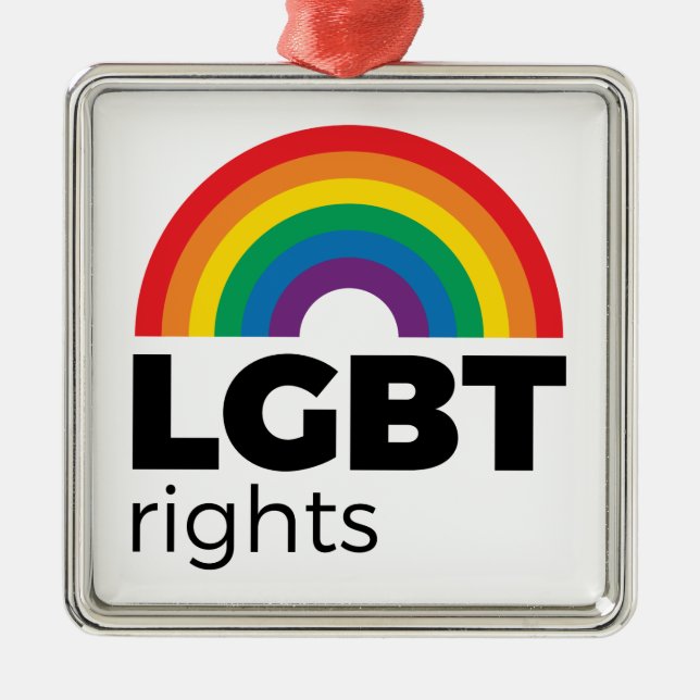 LGBT Rights Rainbow Ornament Aus Metall (Vorne)