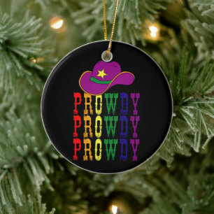 LGBT Rodeo Cowboy Cowgirl Howdy Gay Western Keramik Ornament